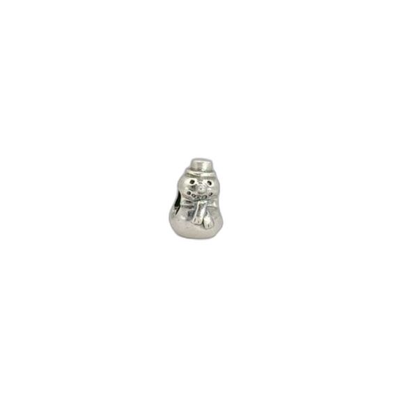 Pandora Winter Christmas Snowman Charm Silver Authentic Retired Charm - Picture 1 of 6